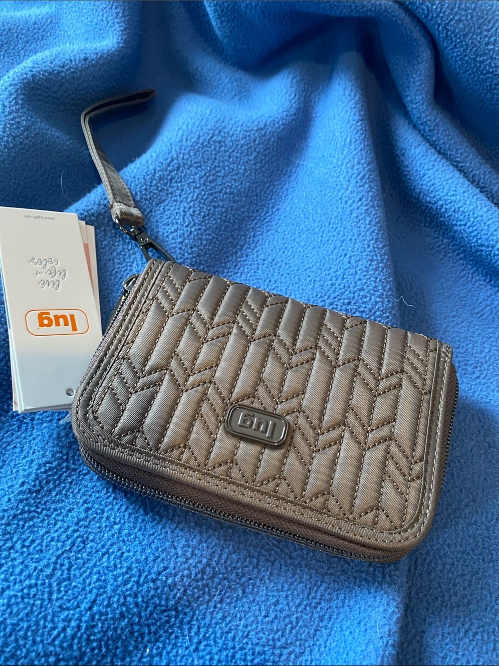 lug Quilted Taupe Wristlet Wallet